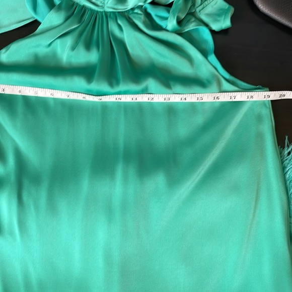 Strut & Bolt Ruffle Your Feather Halter Dress Turquoise Size Medium NWT - Picture 13 of 15